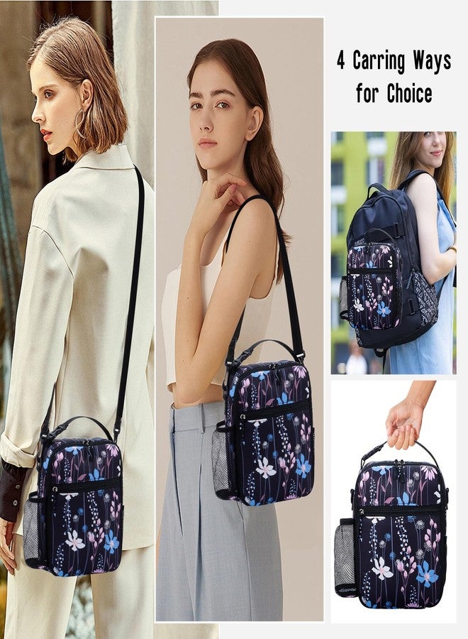 HAWEE Reusable Insulated Lunch Bag for Women - Portable Thermal Meal Tote with Adjustable Shoulder Strap & Bottle Pocket, Small Soft Cooler for Office, Work, Beach, Picnic & Travel - Image 2